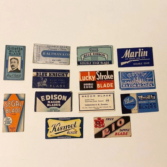 Vintage Mixed Lot of 13 Razor Blades Gillette Marlin Kismet Rio USA Canada - Picture 1 of 10